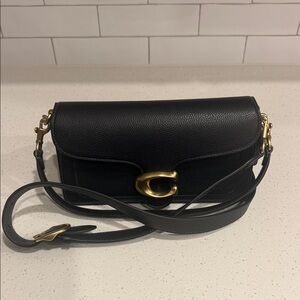 Coach Black Pebbled Leather Tabby 26 Bag